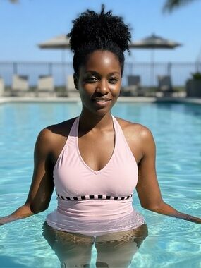 Light Pink Halter Tankini Top - Women’s M